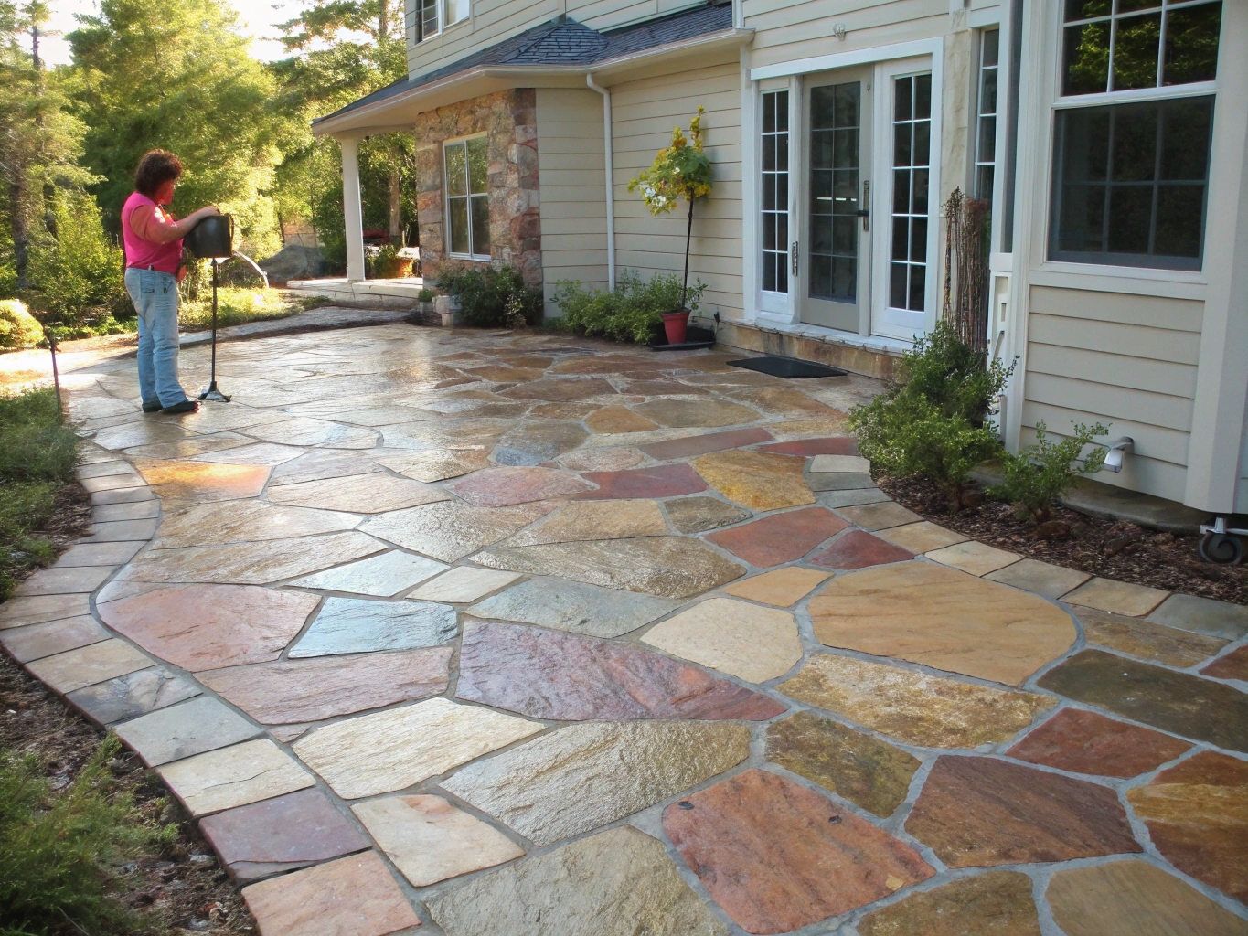 Restored concrete patio surface