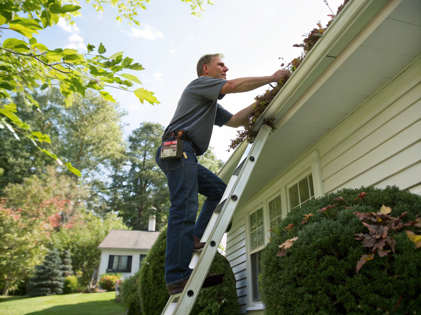 Cleaning residential gutters
