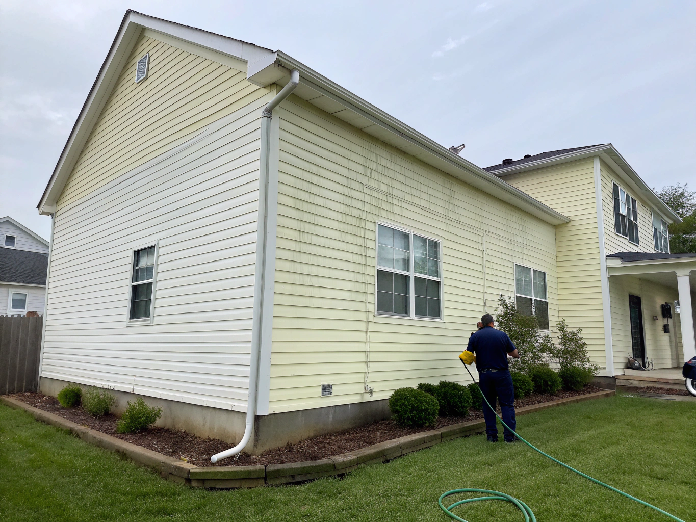 Cleaned home exterior after service