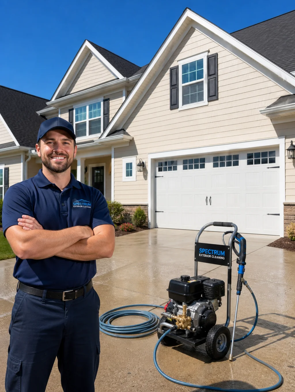 Soft washing residential siding