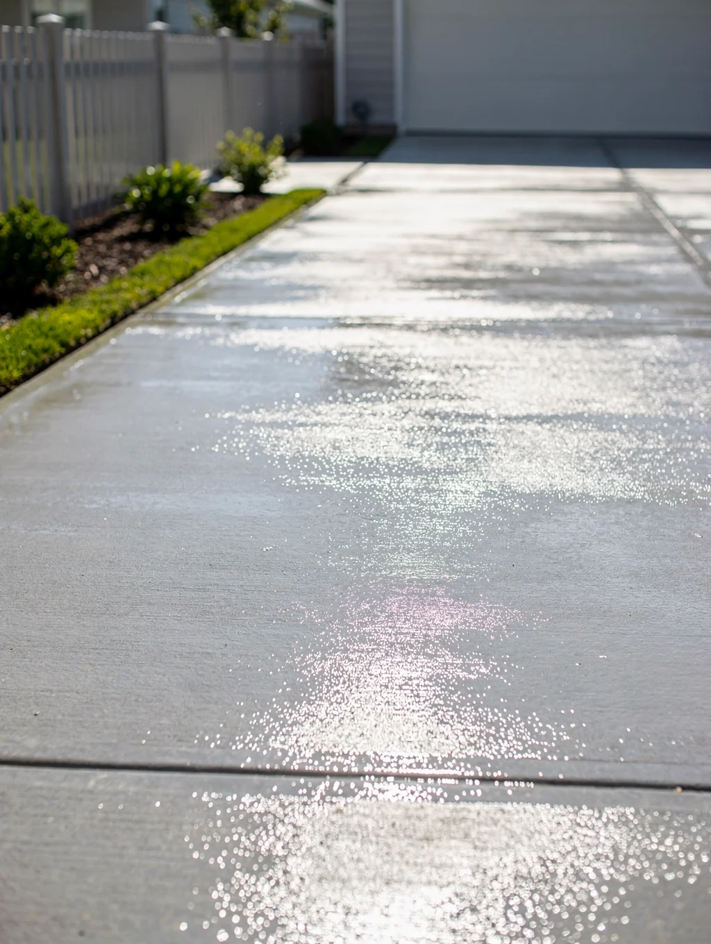 Cleaned concrete driveway in Idaho Falls