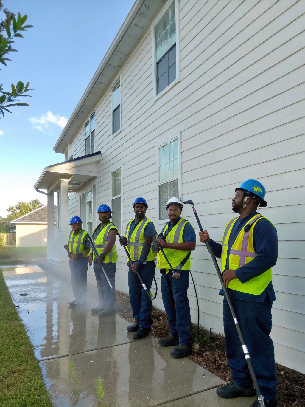 J&M Exterior Services team cleaning a home in Idaho Falls